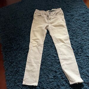 Carbon2Cobalt light gray straight leg button fly jeans